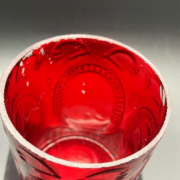 Swedish Ruby Red Glass votive holder - Picture 2 of 7